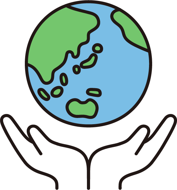 両手で地球を支えるアイコン