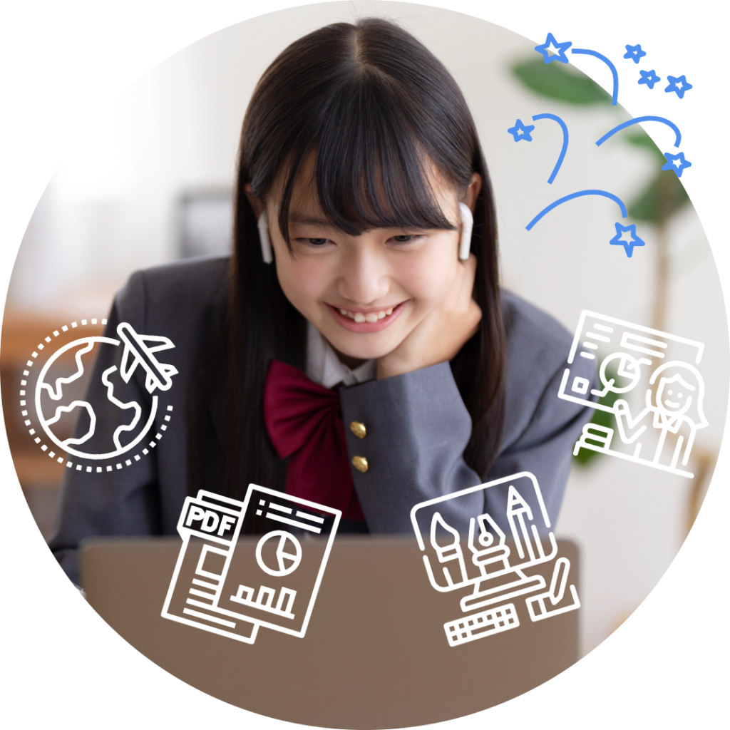 将来について考えている女の子